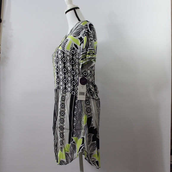 Hale Bob Silk Pattern Short Sleeve Shirt Dress XS - Picture 3 of 8